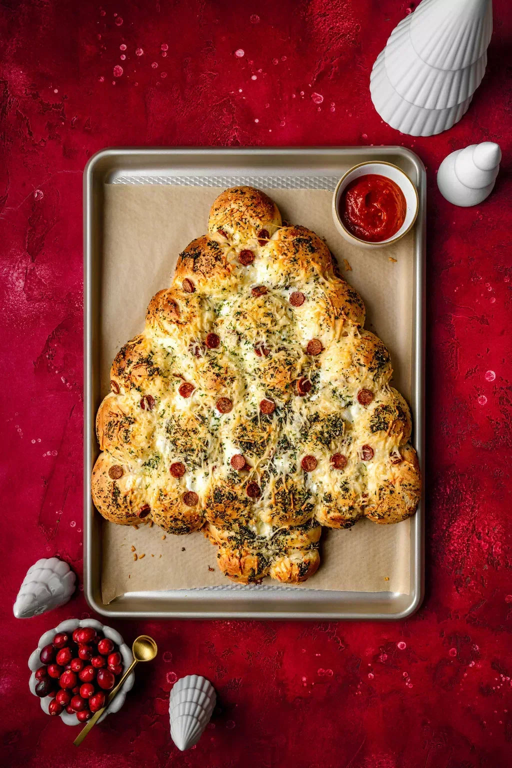 Pepperoni Pull Apart Christmas Tree Rolls