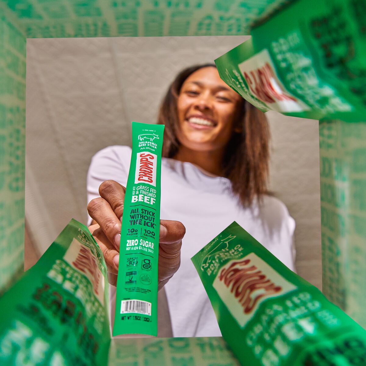 Chomps meat sticks, a healthy alternative to chips
