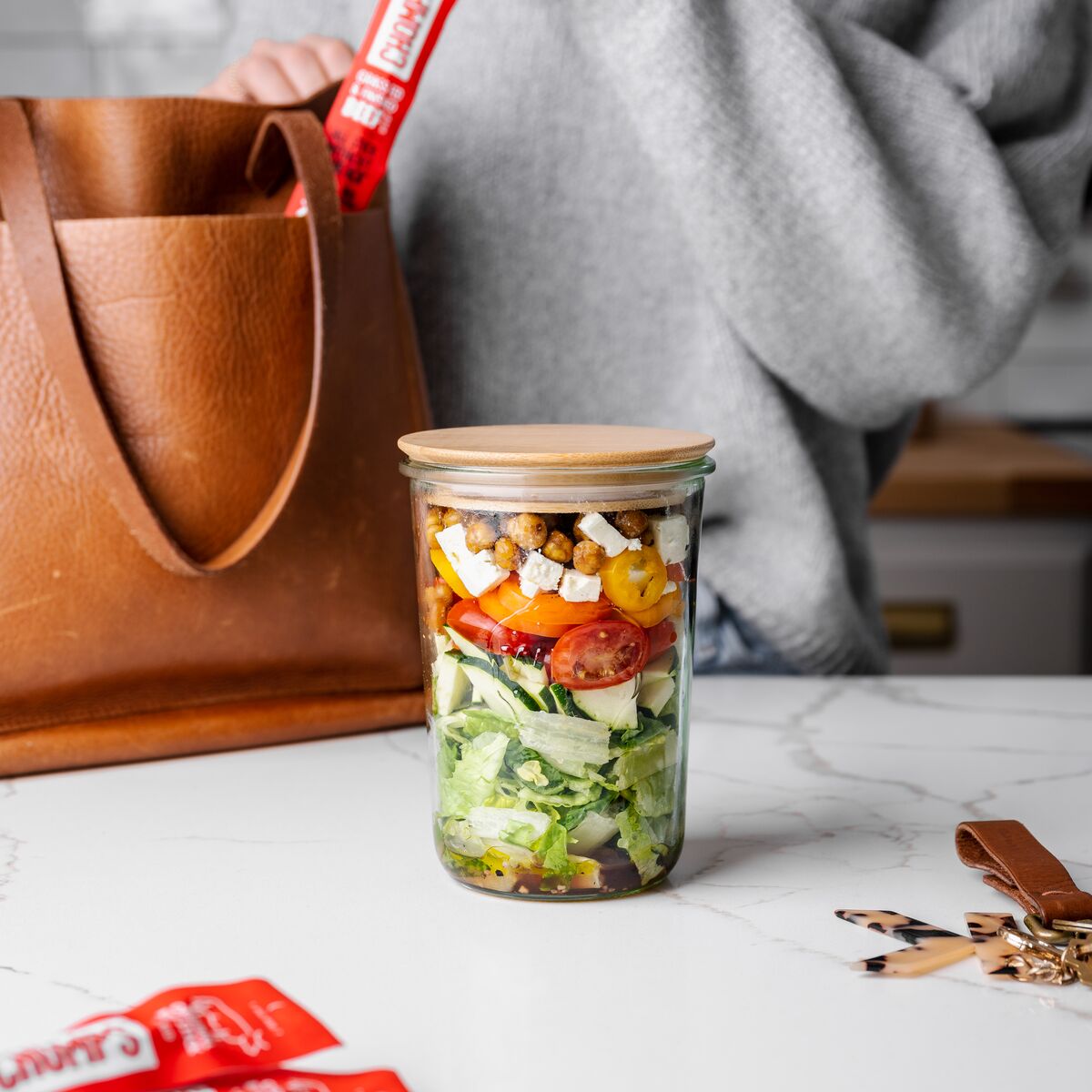 mason jar greek salad