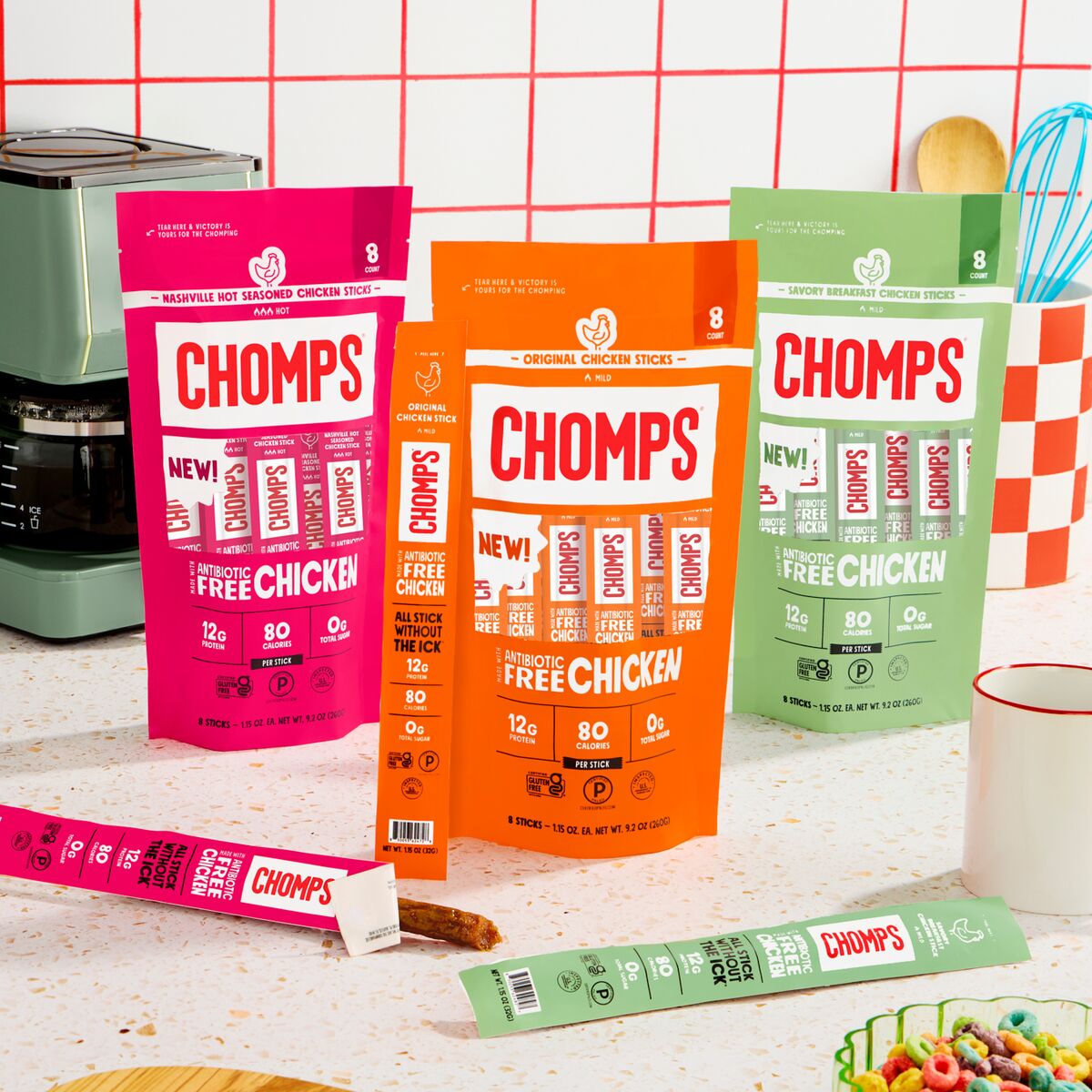 Chomps chicken sticks, your go-to high protein snacks to fuel your day