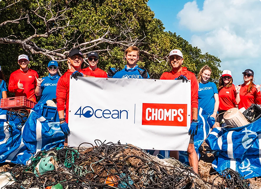 Chomps and 4ocean partnership banner