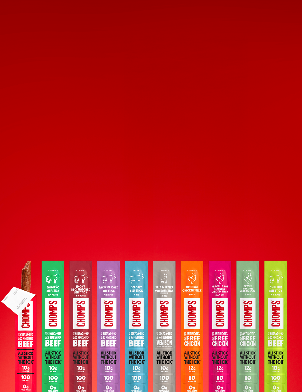 Chomp Varieties Flavored Meat Stick Variety Pack | Chomps