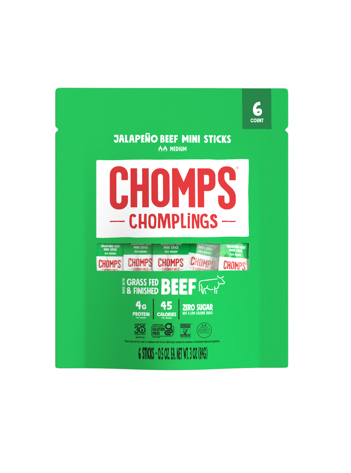 Meat Sticks   No Sugar, Gluten Free & High Protein Sticks   Chomps