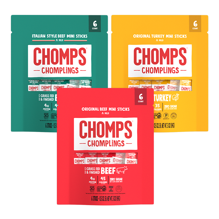 Mini Chomps Target Meat Sticks | No Sugar, Gluten-Free & High Protein Sticks | Chomps