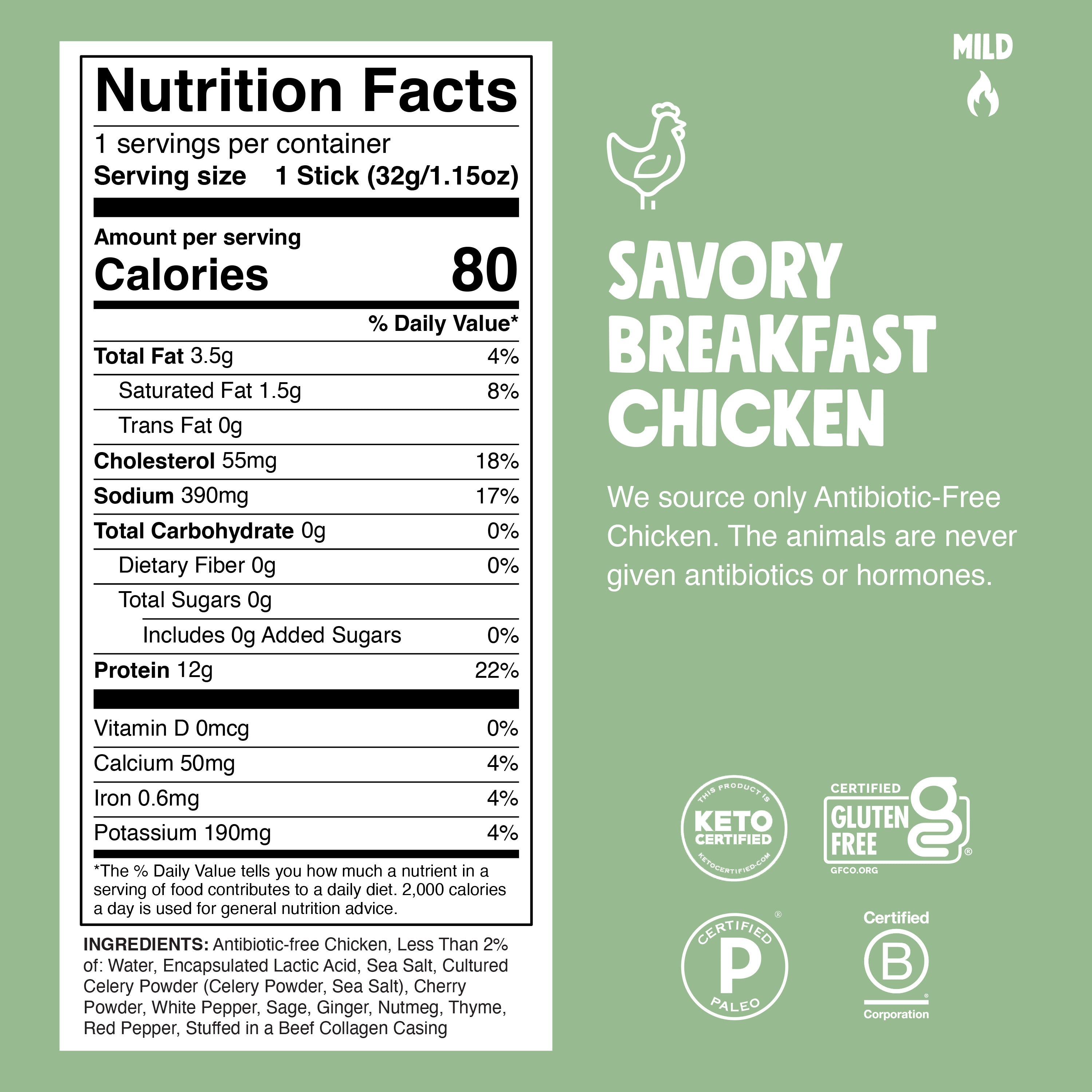 Product Nutrition Information