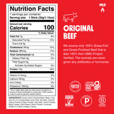 Original Beef Nutritional Label
