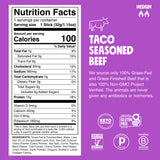 Taco Seasoned Beef Nutritional Label