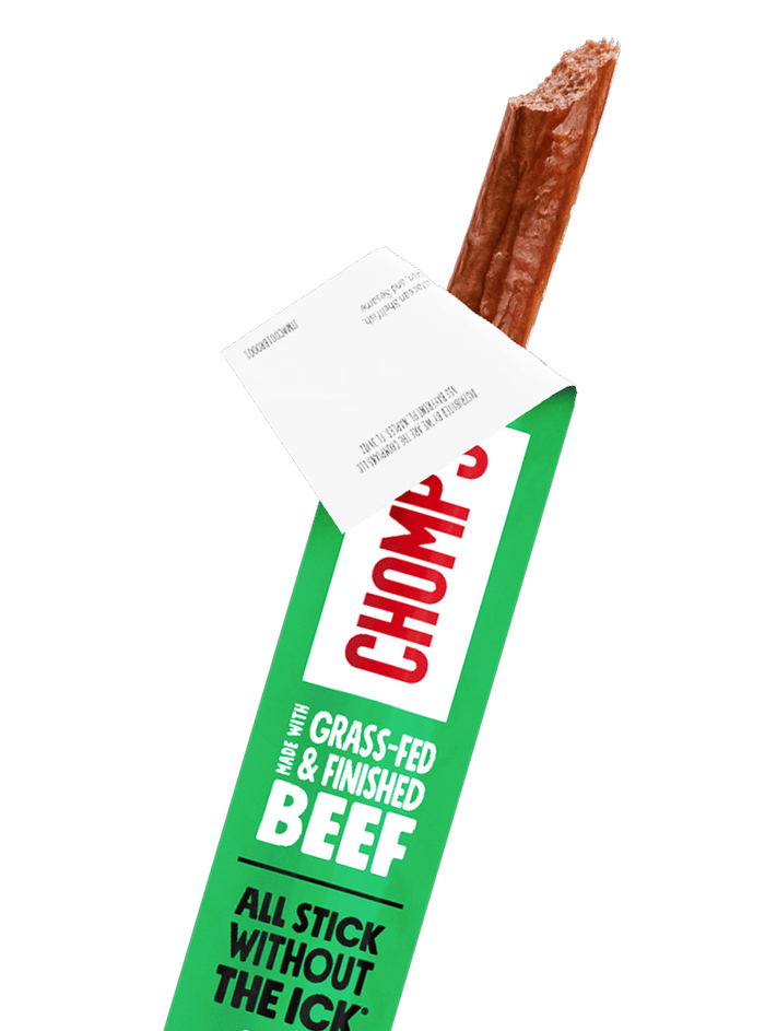 Chomps Jalapeno Beef Stick partially opened