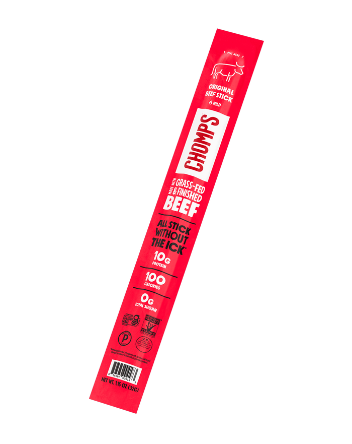 a single  Chomps Original Beef stick