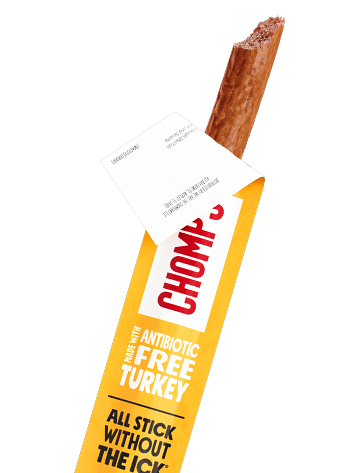 Chomps Original Turkey stick, partially  opened